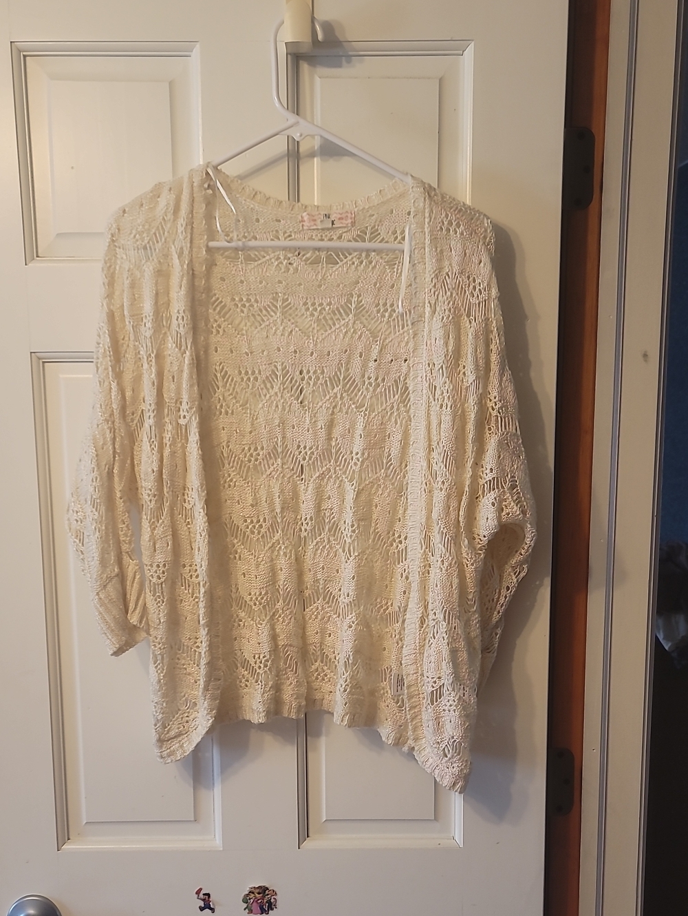 Pink Republic Cream Open-Knit Women's Cardigan